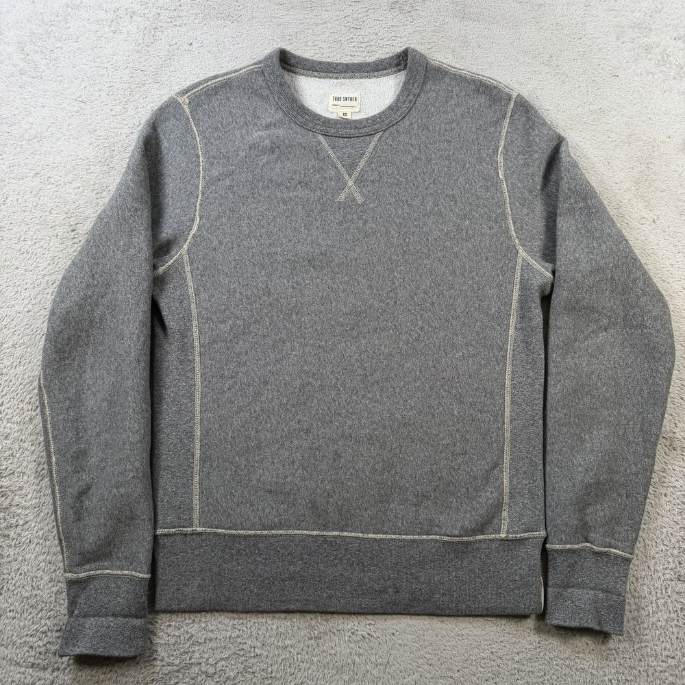 Todd Snyder Sweatshirt Mens XS Grey Fleece Crewneck Pullover Raglan Heather